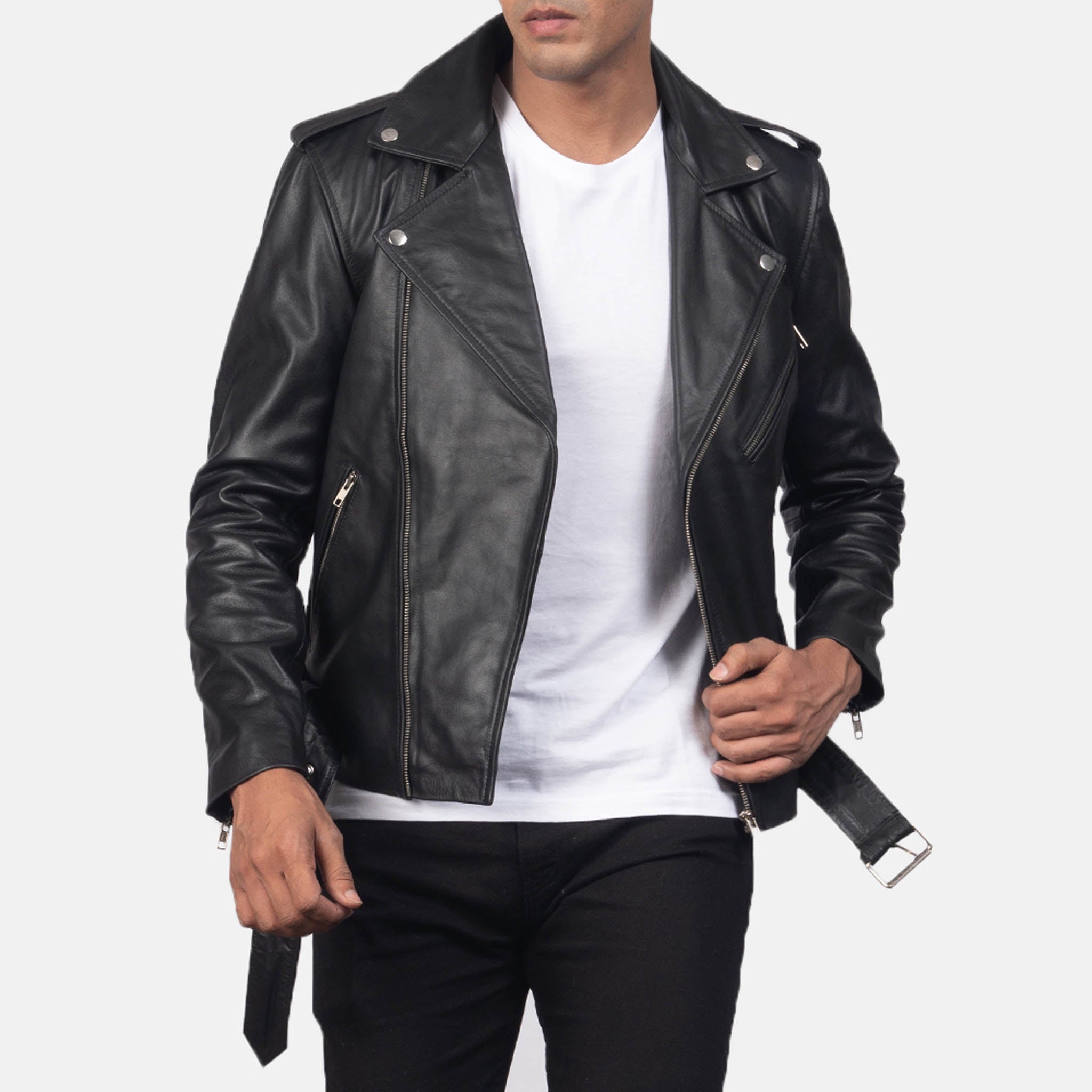 Legendary Black Leather Biker Jacket – Premium Style for Riders