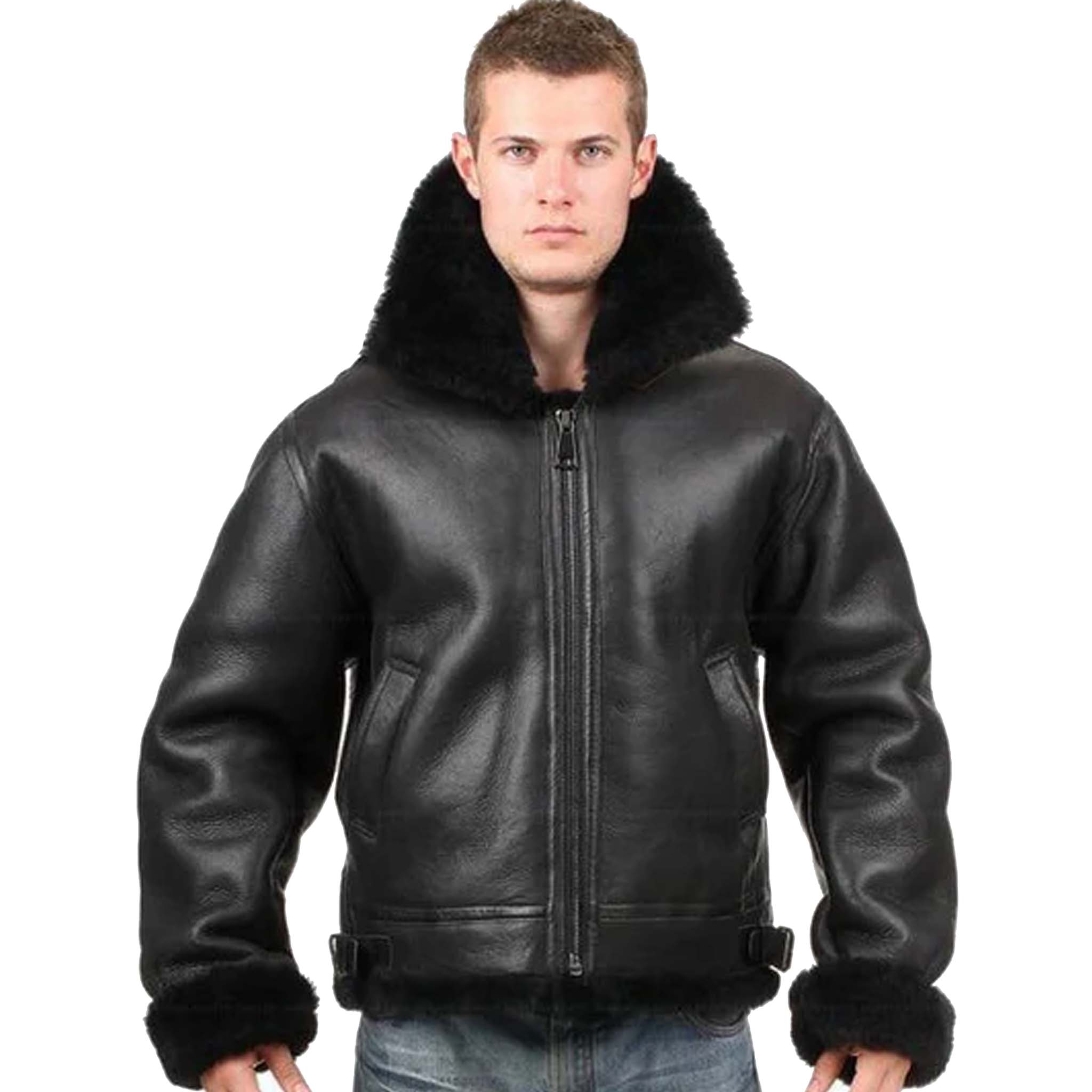 Gravox B3 Bomber Jacket - Fur Shearling Leather Flying Aviation Pilot Style