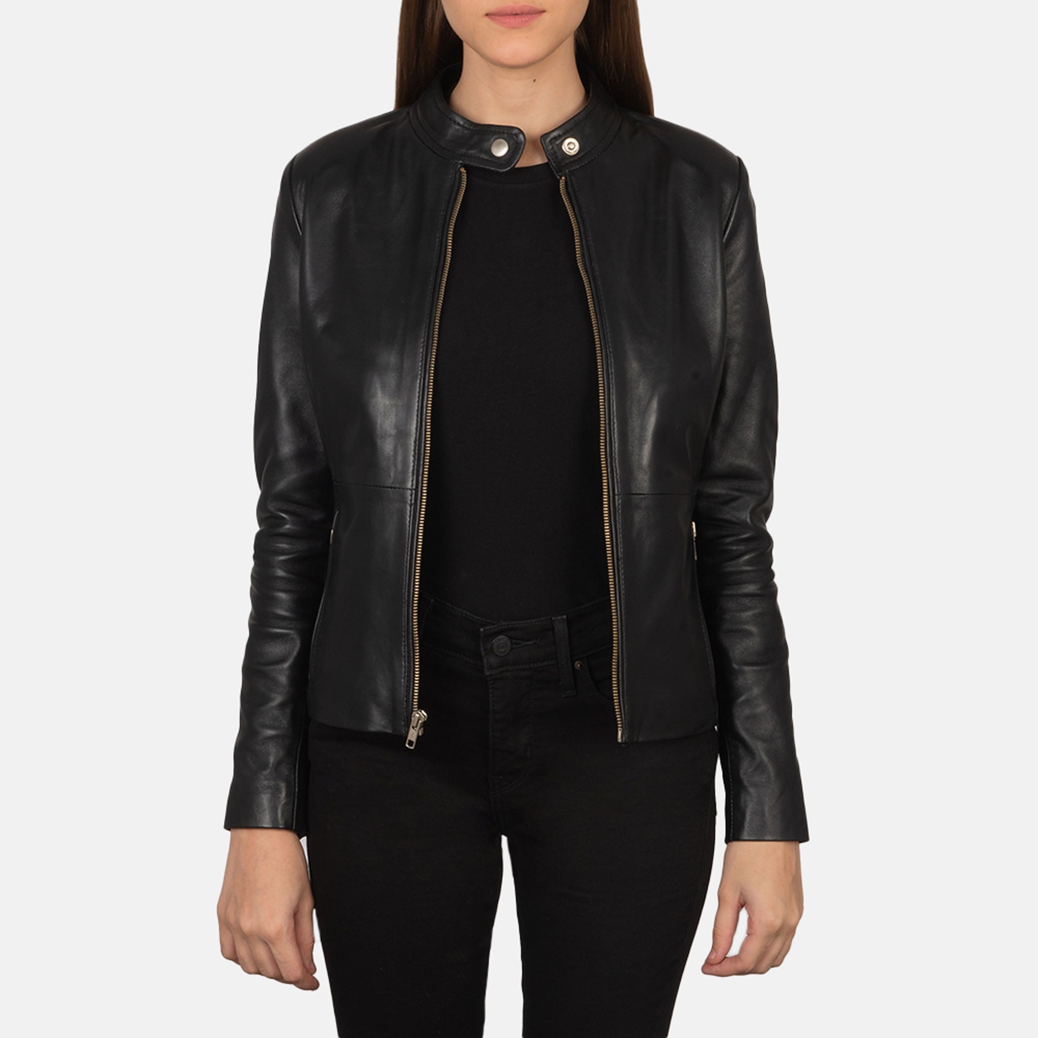 Raine Black Leather Biker Jacket – Premium Quality & Personalization