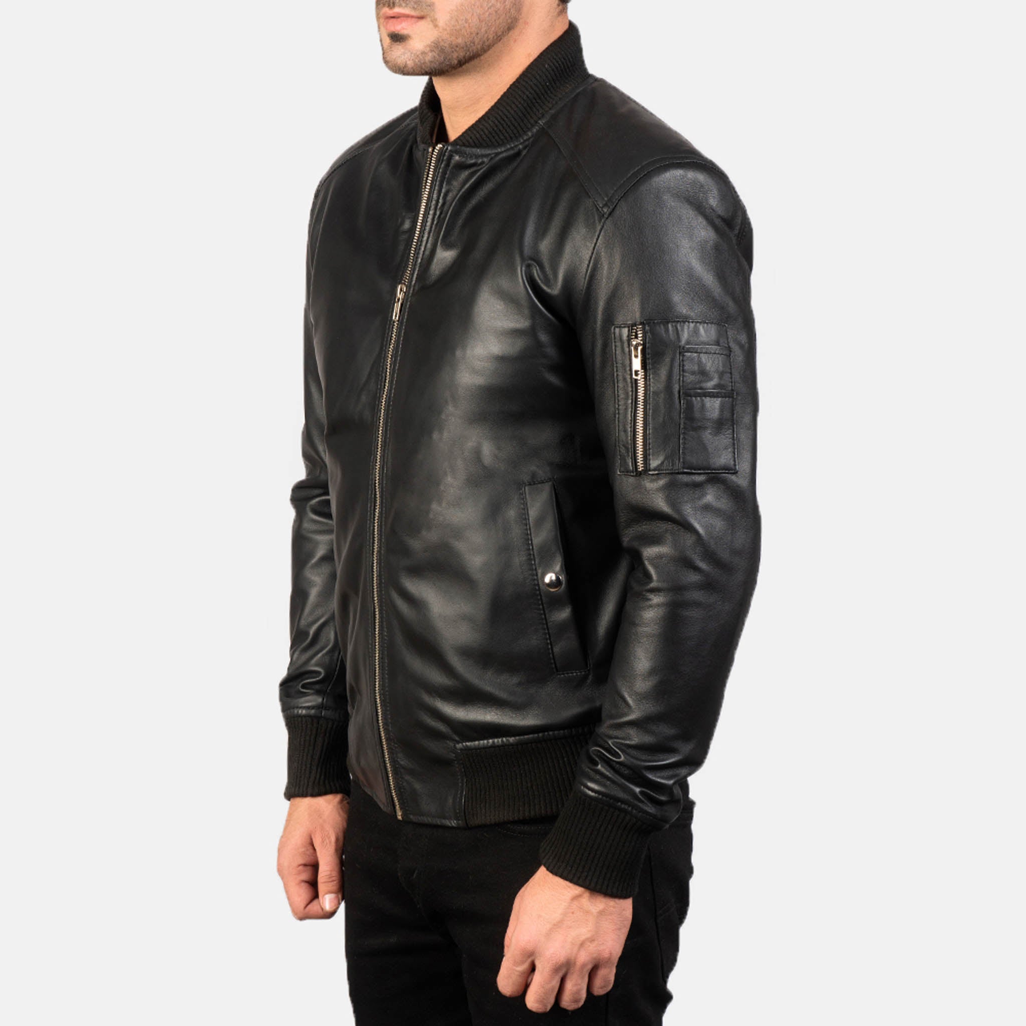 Full Grain Nappa popular Leather Bomber Jacket