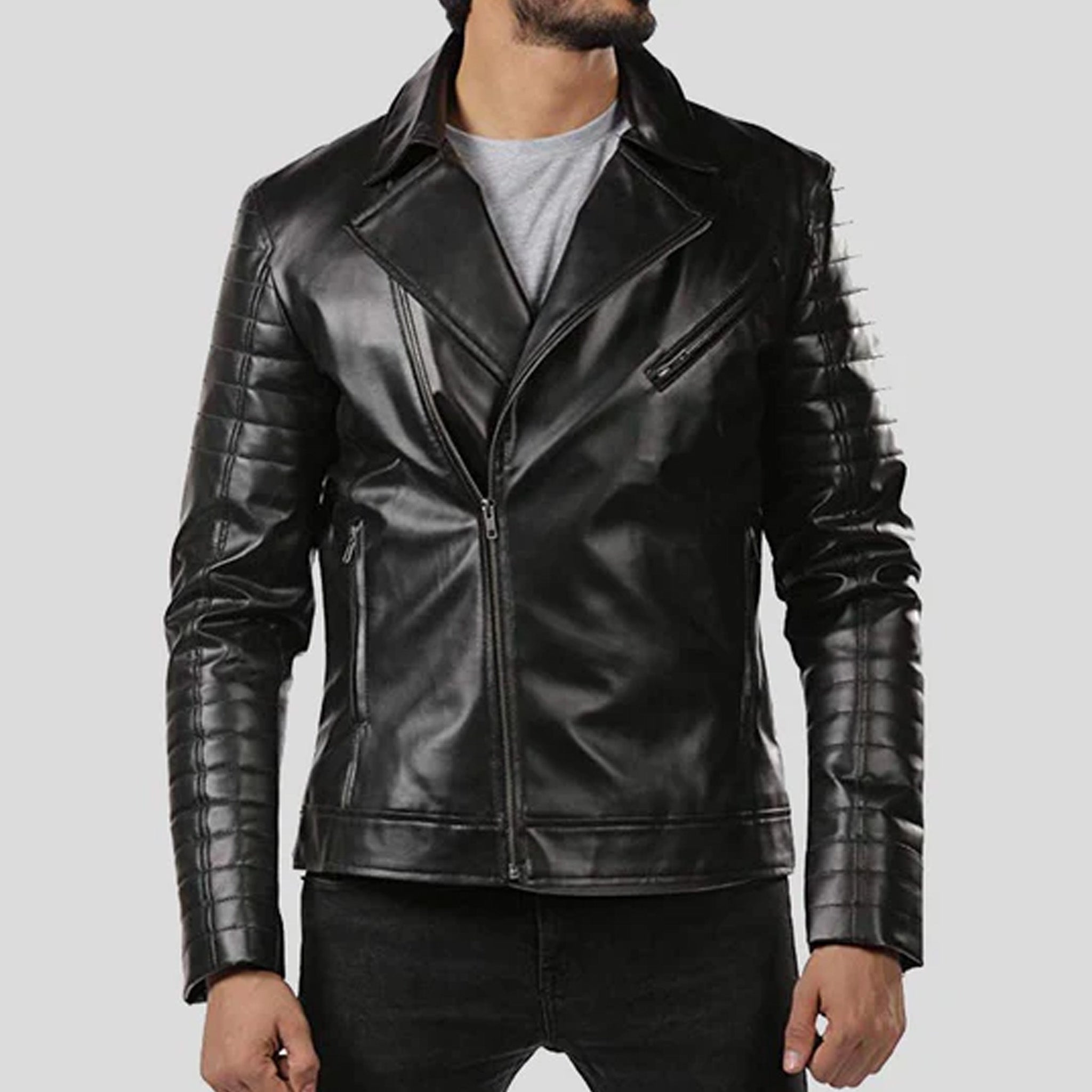 Eli Black Motorcycle Leather Jacket