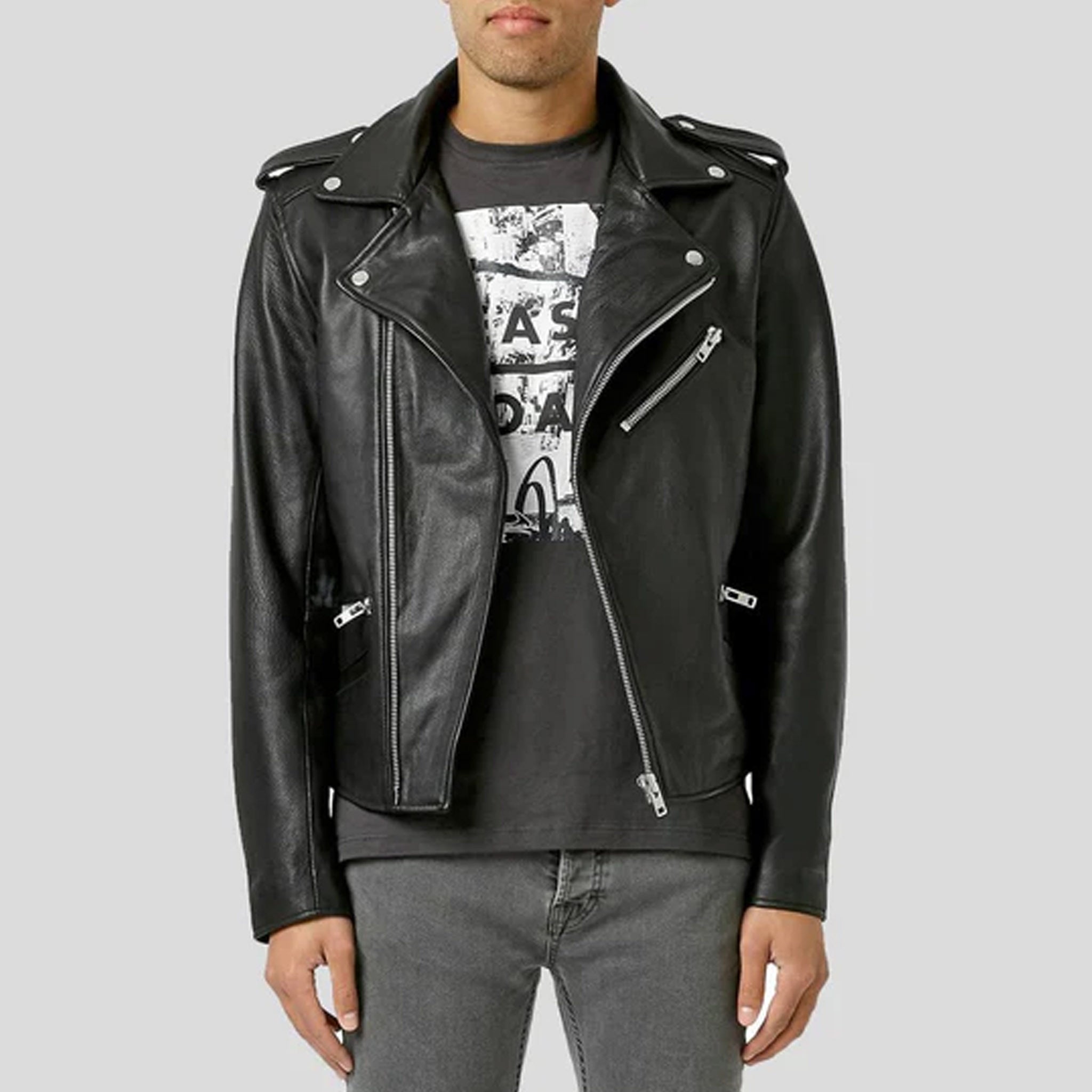 Corbin Black Motorcycle Leather Jacket