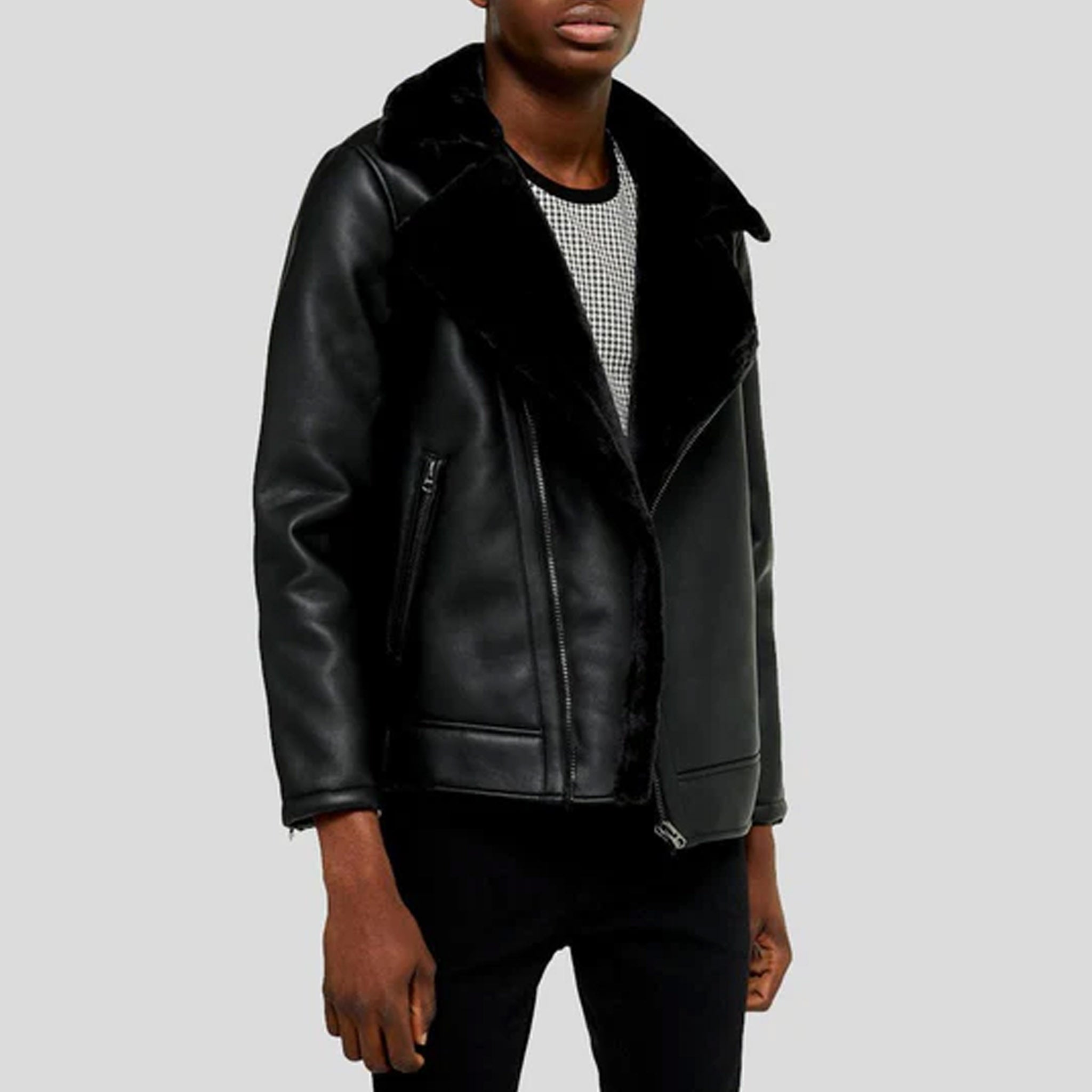 Beck Black Shearling Leather Jacket