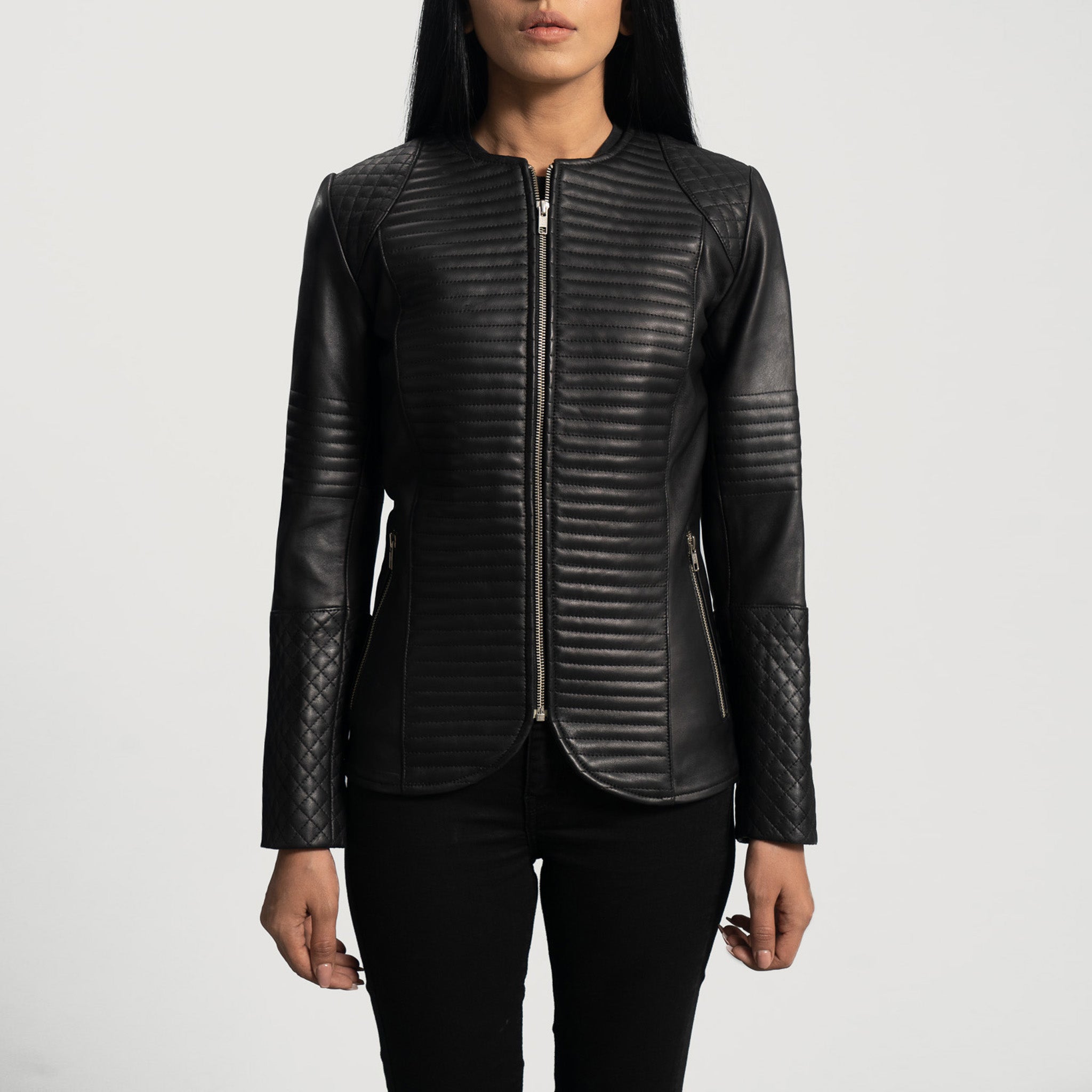 Nexus Quilted Leather Jacket - Women's Modern Biker Motorcycle Jacket