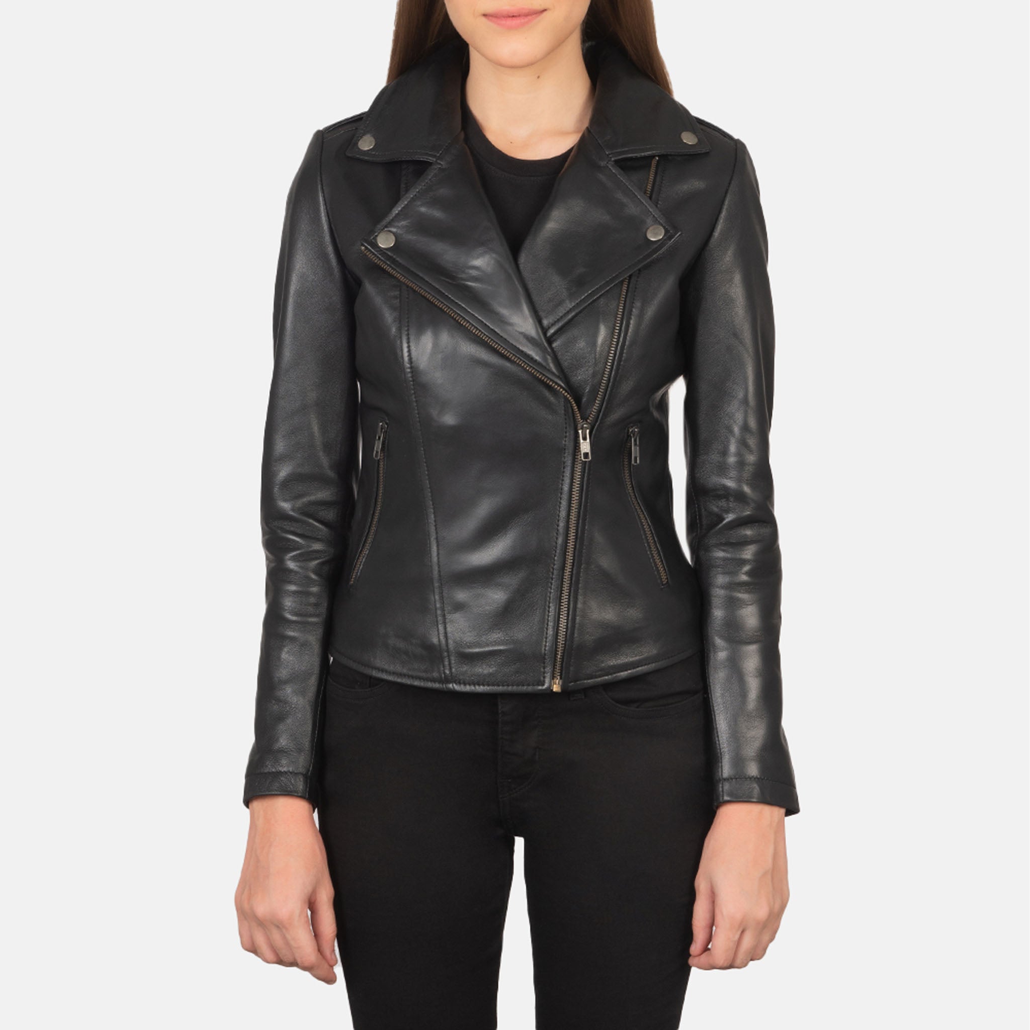 Glare Leather Biker Jacket - Premium Black Motorcycle Style Jacket