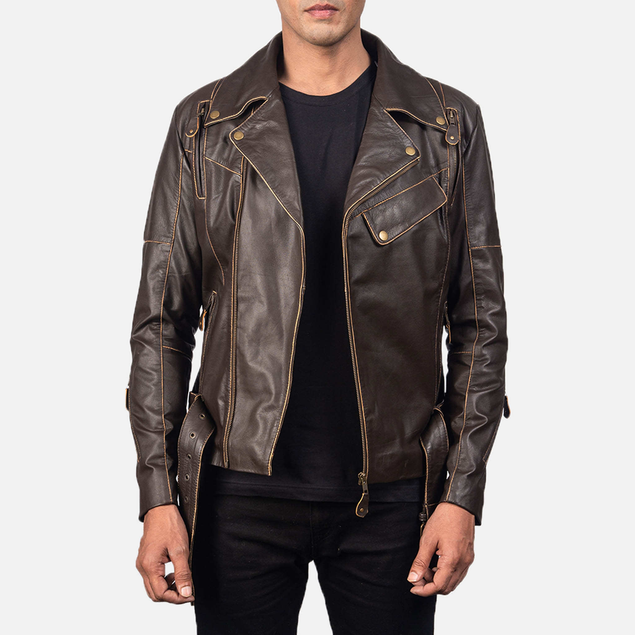 Legacy Cruiser Brown Leather Jacket – Premium Biker Look