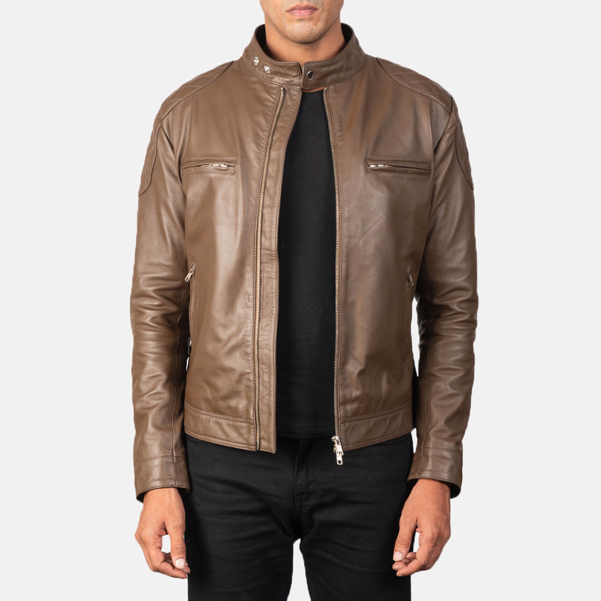 Sting Brown Leather Biker Jacket – Stylish & Customizable for Unique Appeal