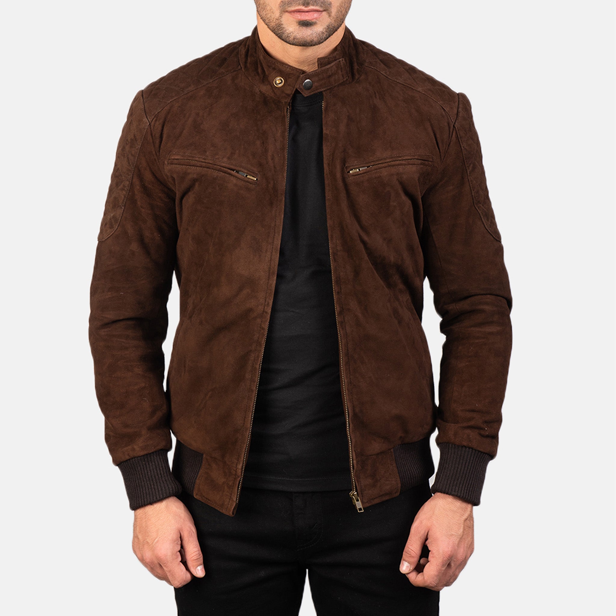 Daisy Bomber Jacket in Brown Suede – Versatile & Elegant Fashion Staple