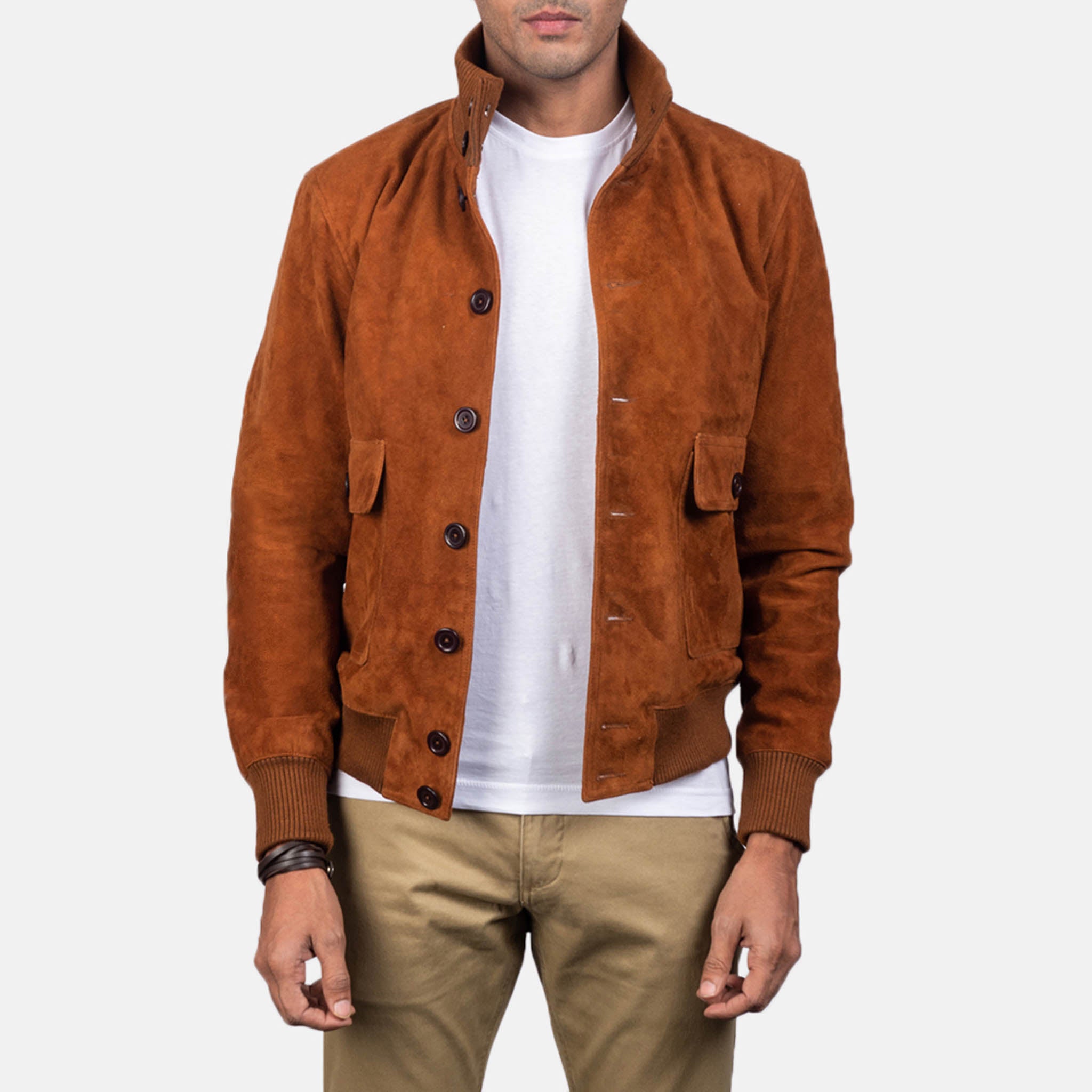 Easton Brown Suede Bomber Jacket – Timeless Men's Fashion