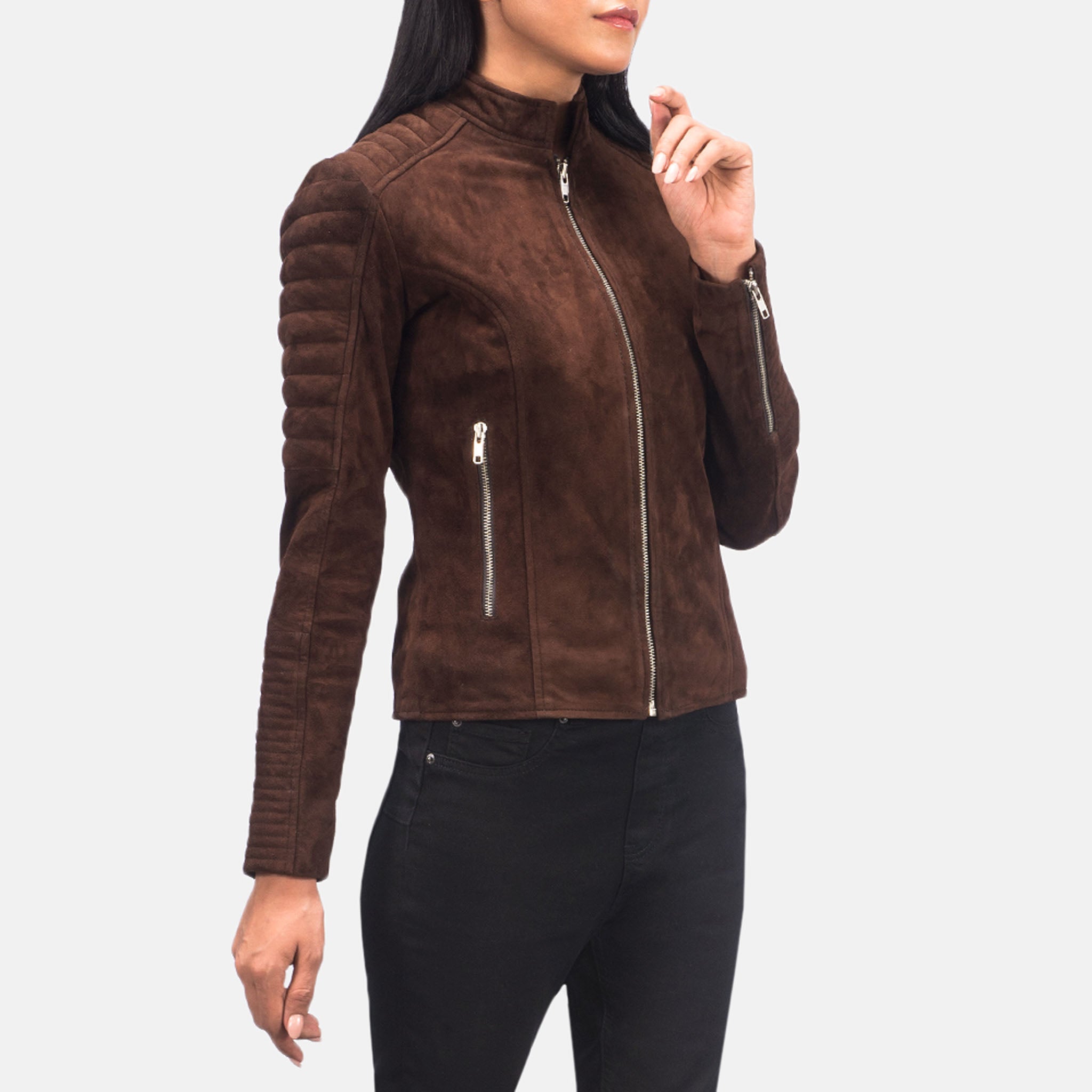 Madelyn Quilted Leather Biker Jacket - Stylish Moto Jacket for Women