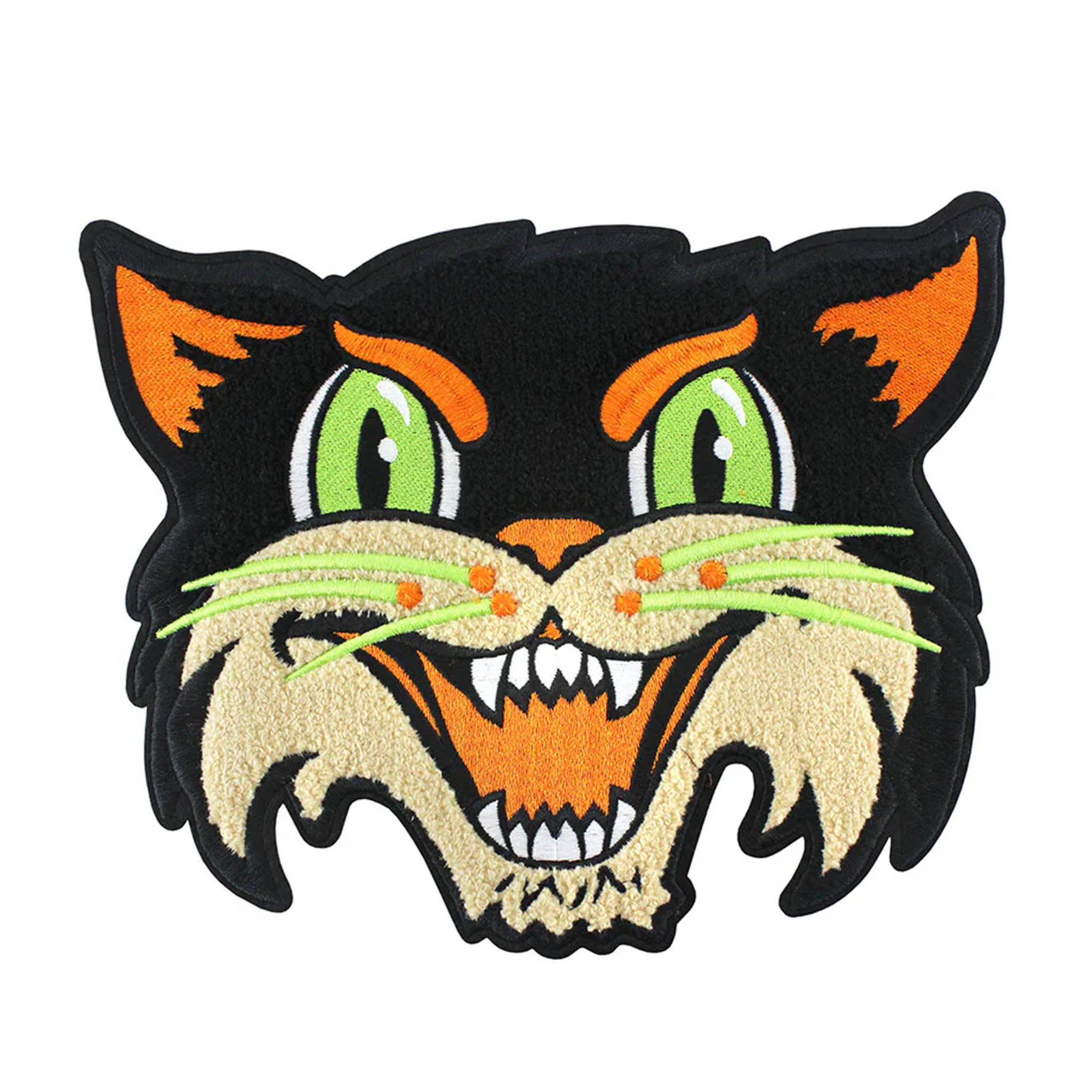 Halloween Cat Embroidered Chenille Patch - Large Statement Back Patch