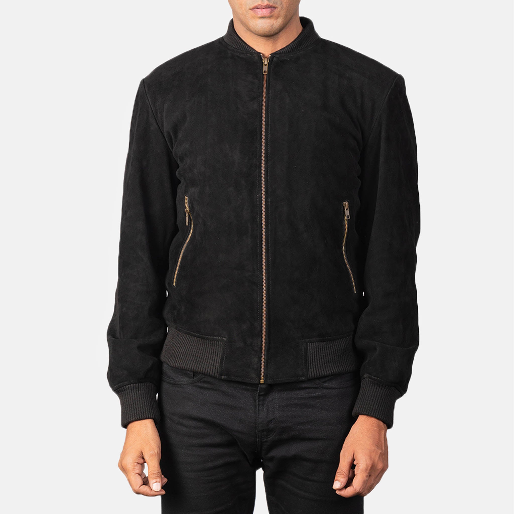 Rayne Black Suede Leather Bomber Jacket – Perfect Blend of Style and Functionality