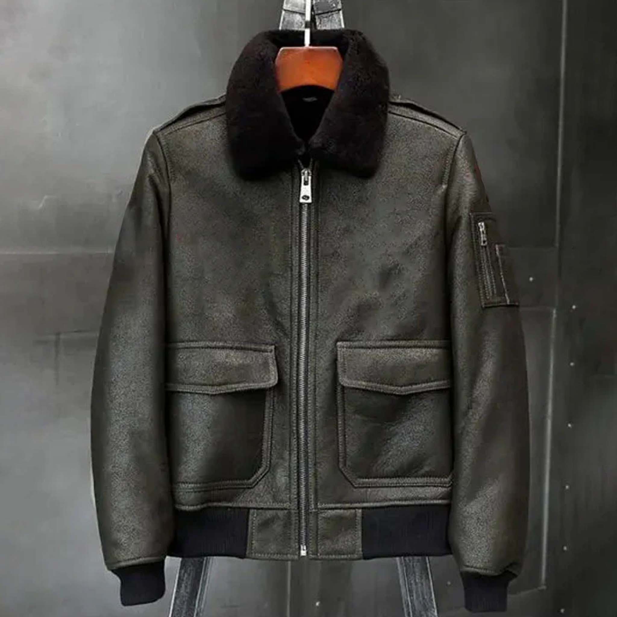 Fange Sheepskin Shearling Jacket - RAF B3 Aviator Airforce Pilot Bomber Coat