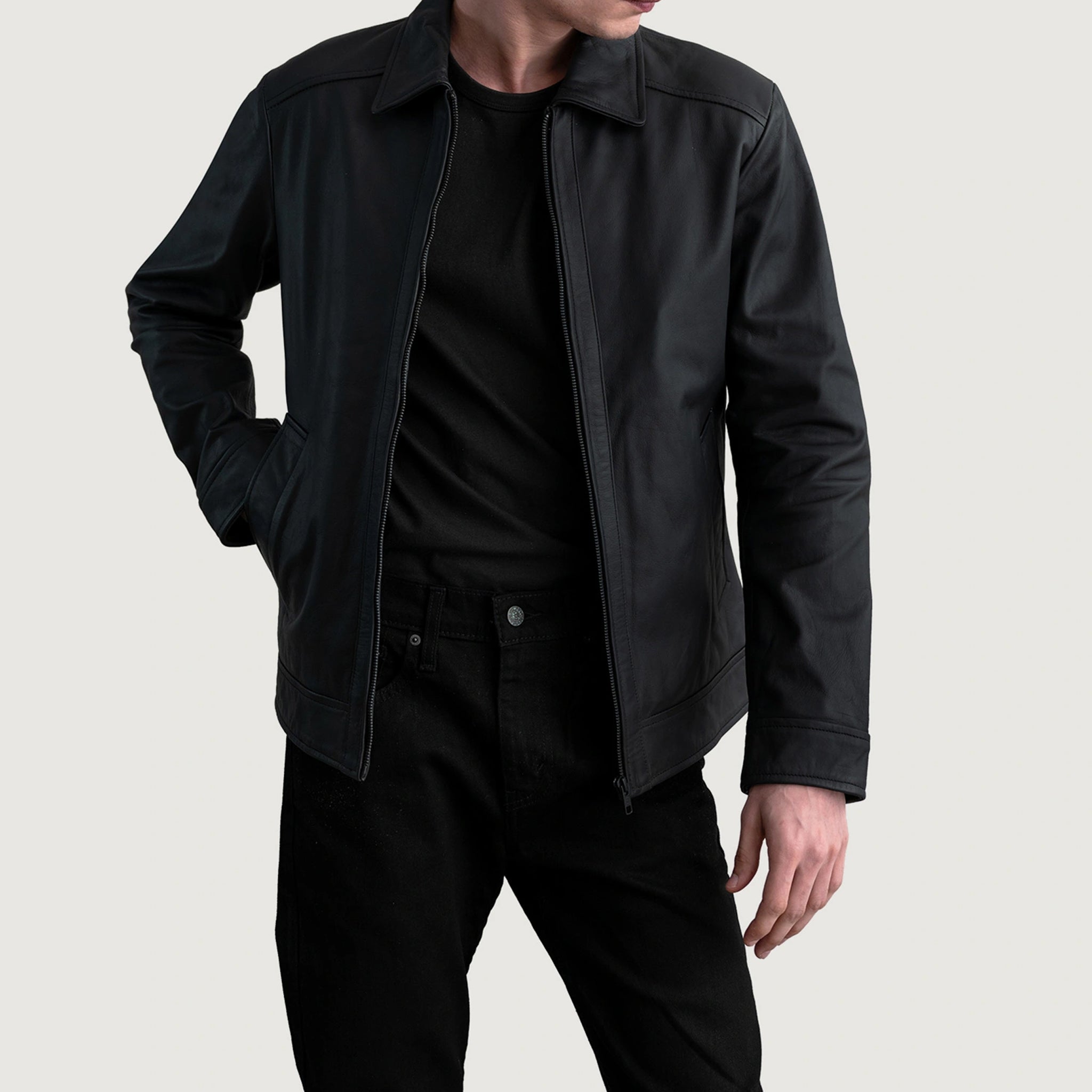 Infernos Matte Black Leather Jacket - Classic Style Versatile Fashion