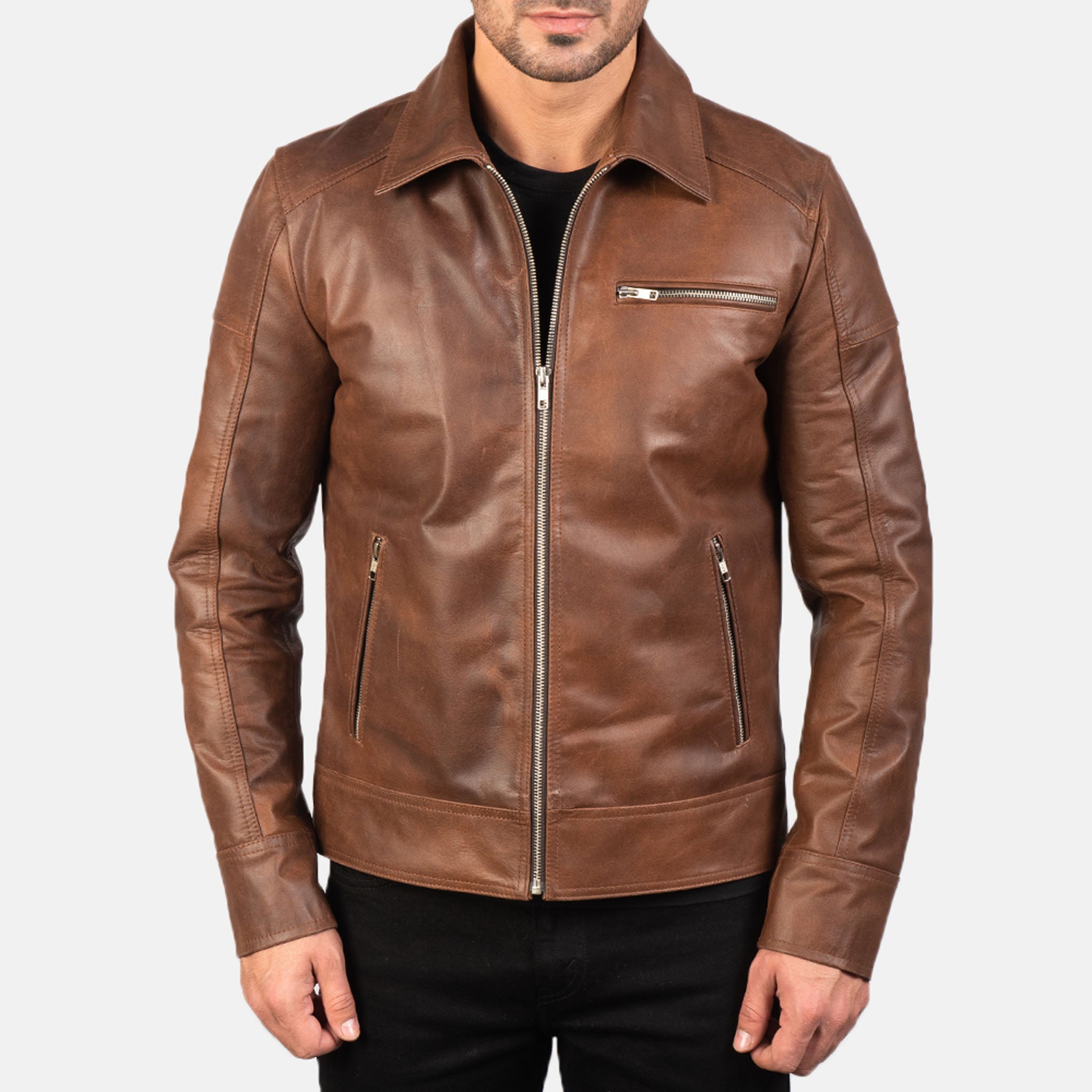 Aventra Brown Leather Jacket – Bikers Sleek and Trendy with a Fresh Twist