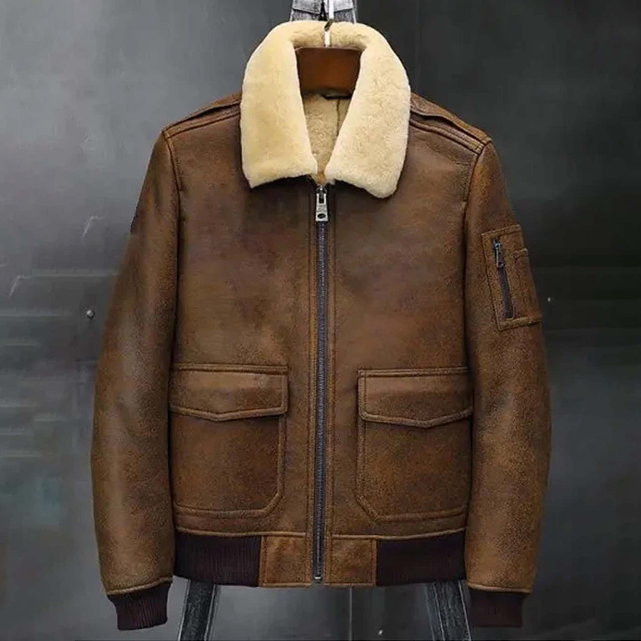 Ashyr B3 Flying Aviator Jacket - Premium Shearling Leather Bomber Coat