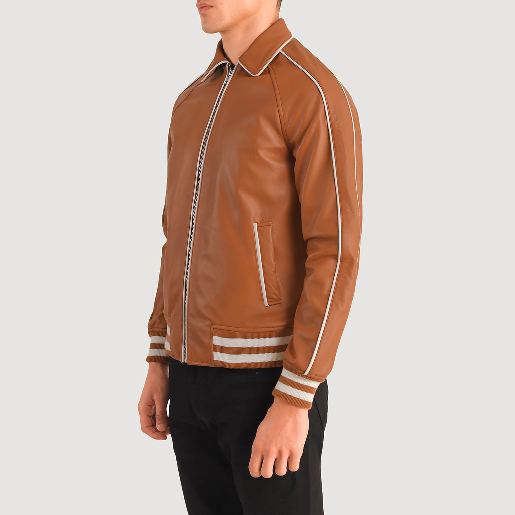 Genuine Leather Varsity Letterman Jacket deals