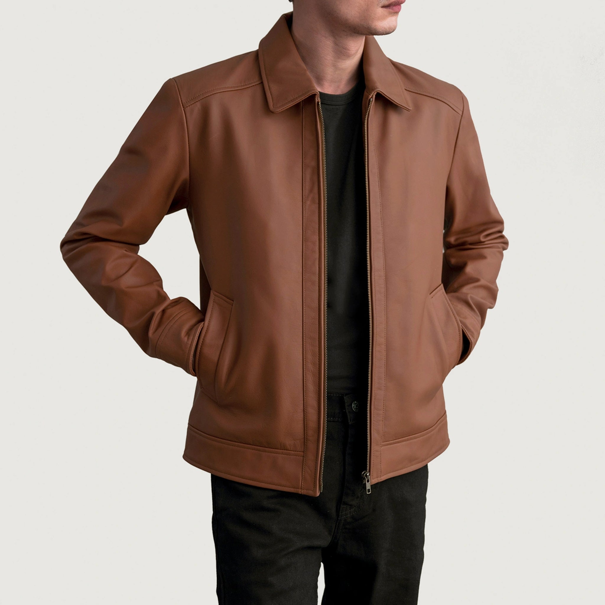 Infernos Matte Brown Leather Jacket - Classic Style Versatile Fashion