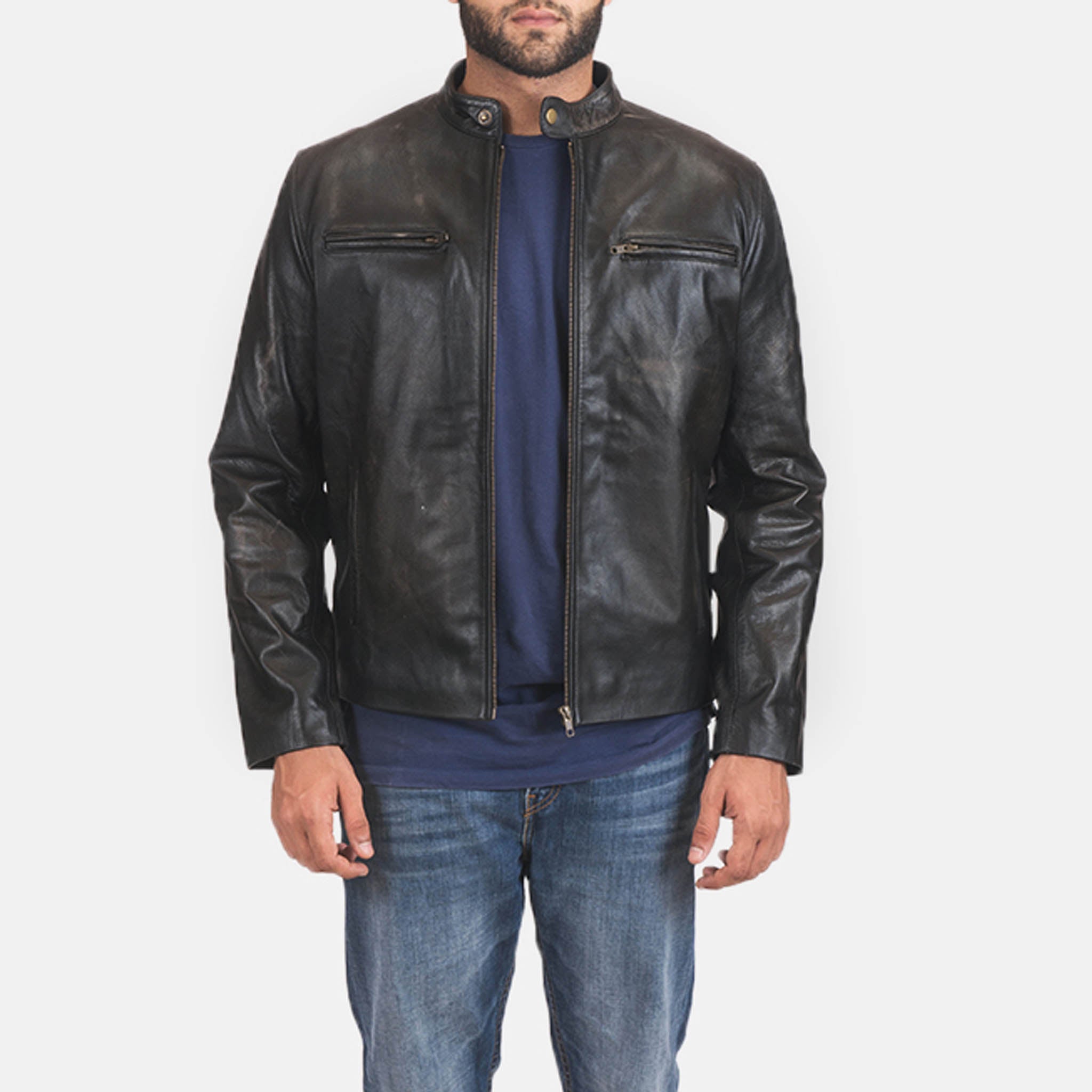 Rastik Black Leather Biker Jacket – Premium Craftsmanship for Riders