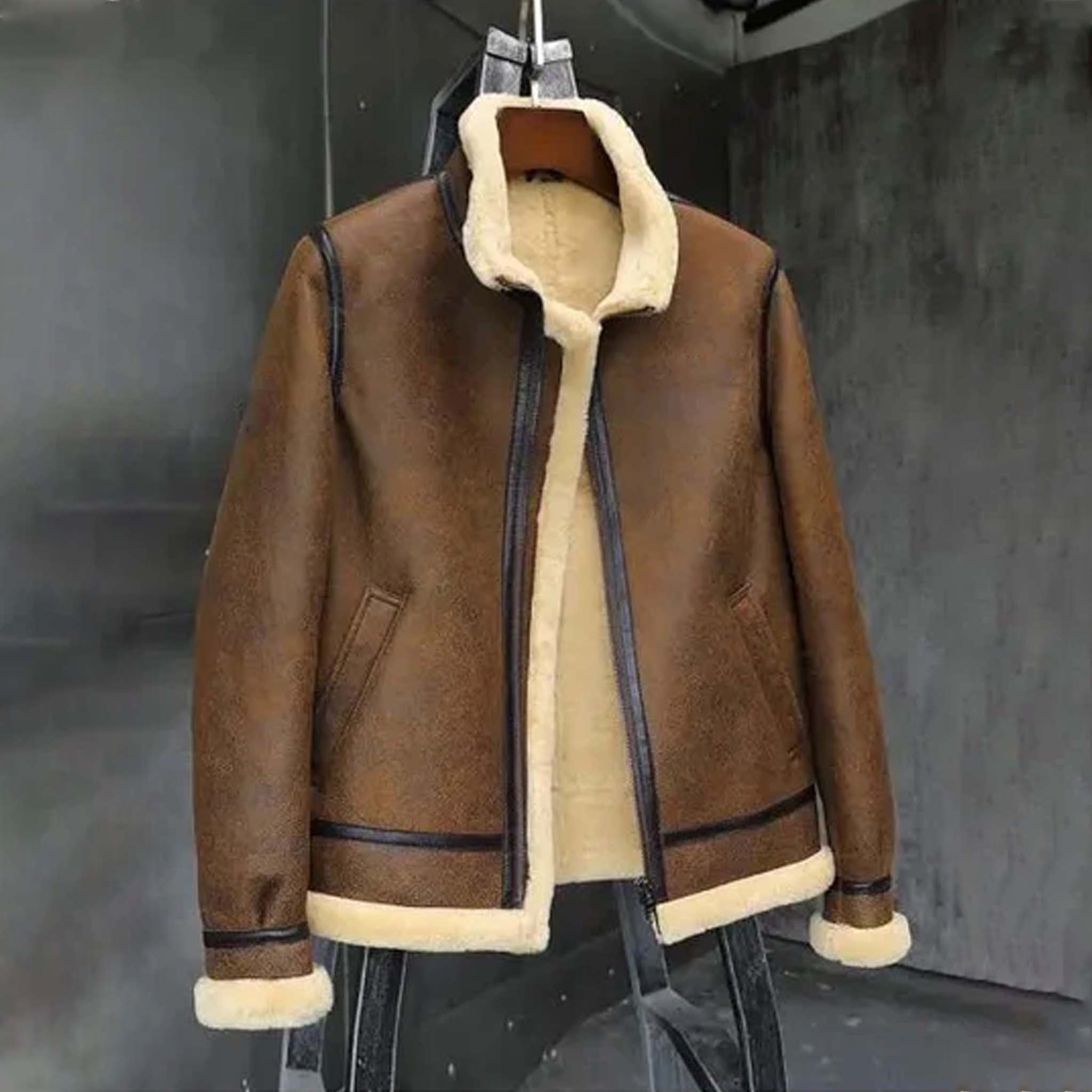 Oblix RAF B3 Sheepskin Jacket - Men's Classic Shearling Motorcycle Jacket