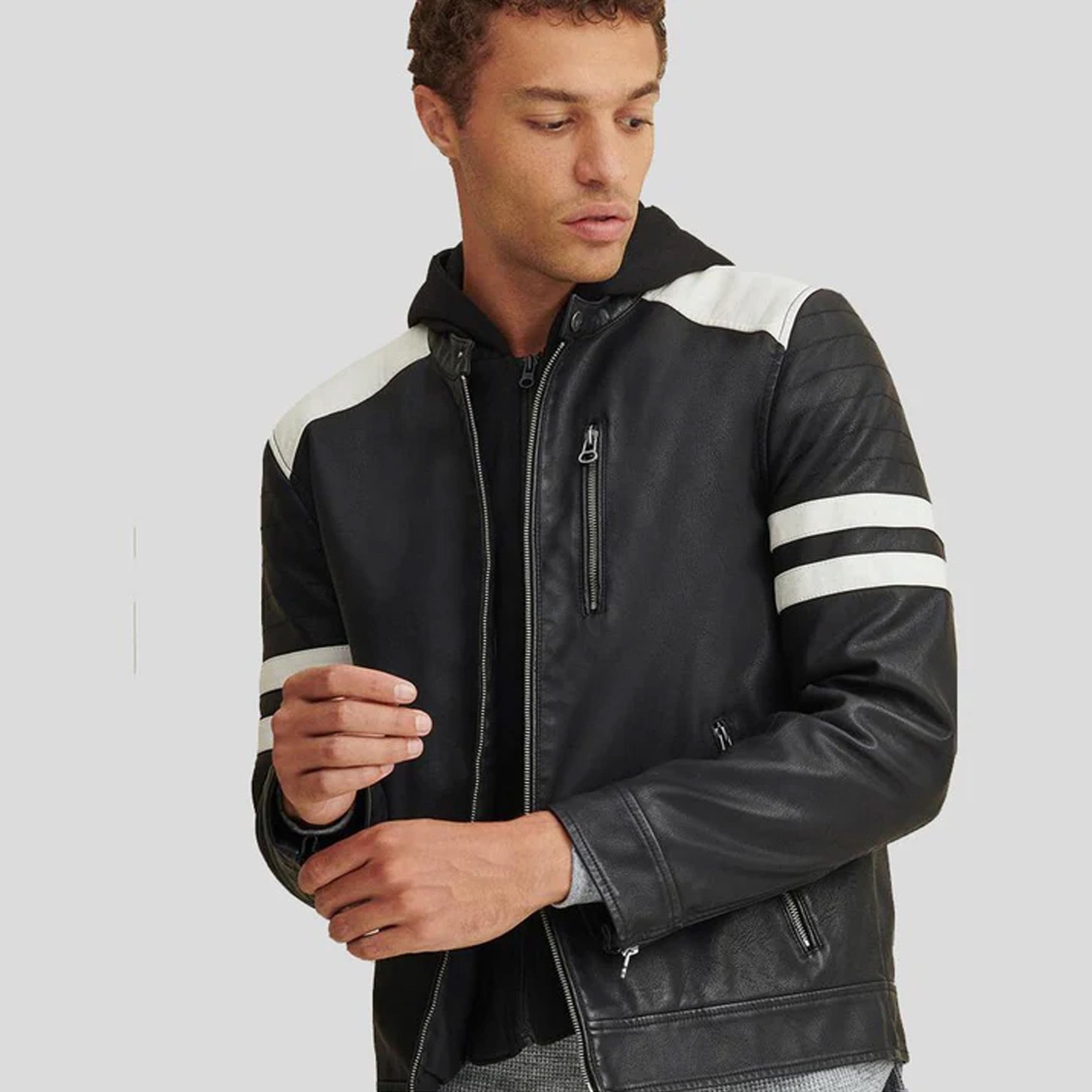 Colby Black Biker Leather Jacket