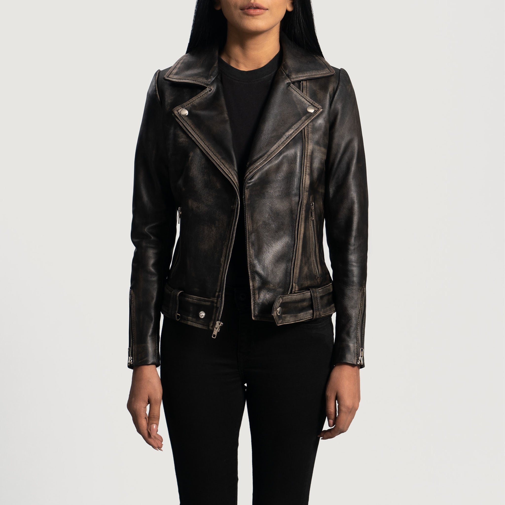 Nova Women's Leather Motorcycle Biker Jacket - Premium Fashion Style