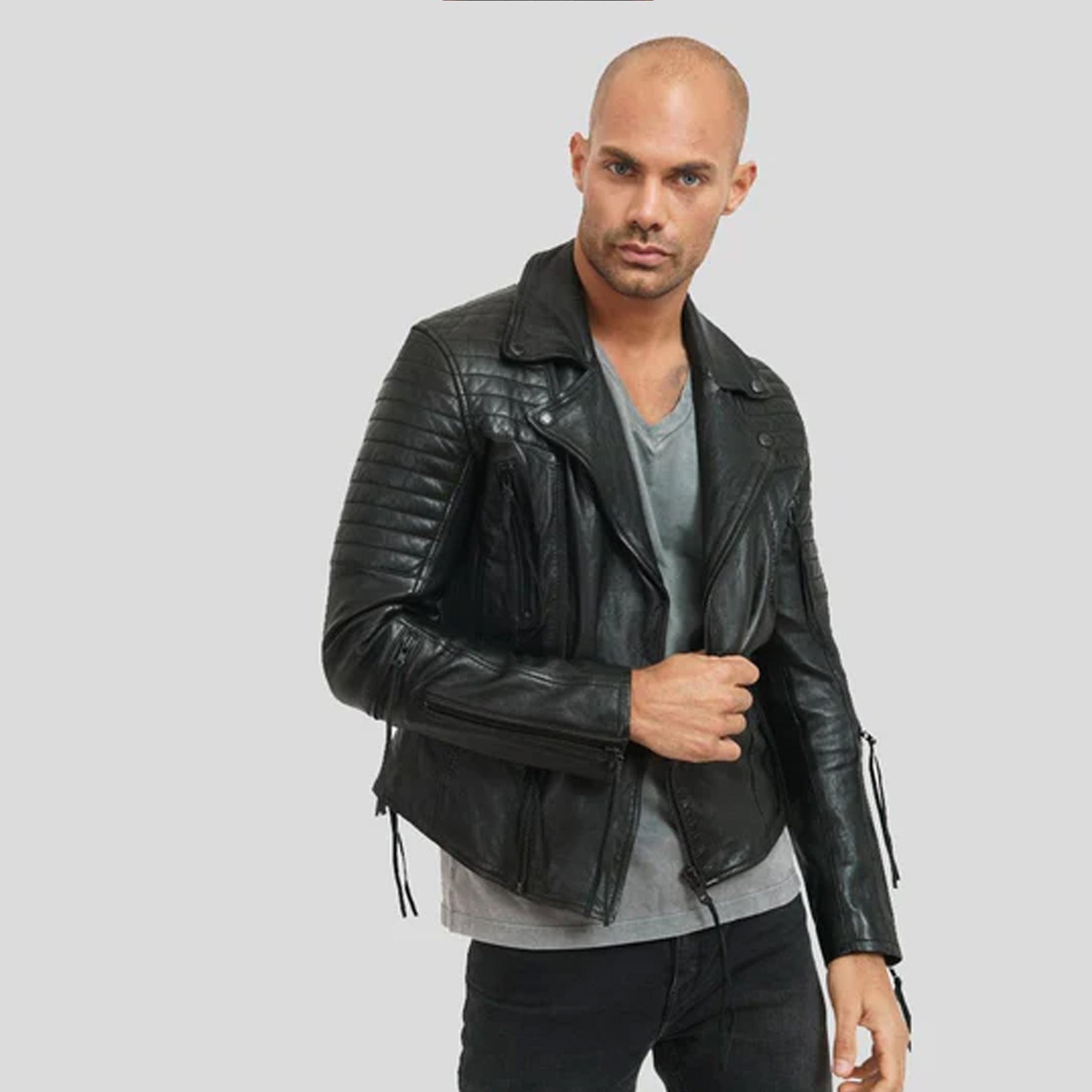 Dane Black Motorcycle Leather Jacket